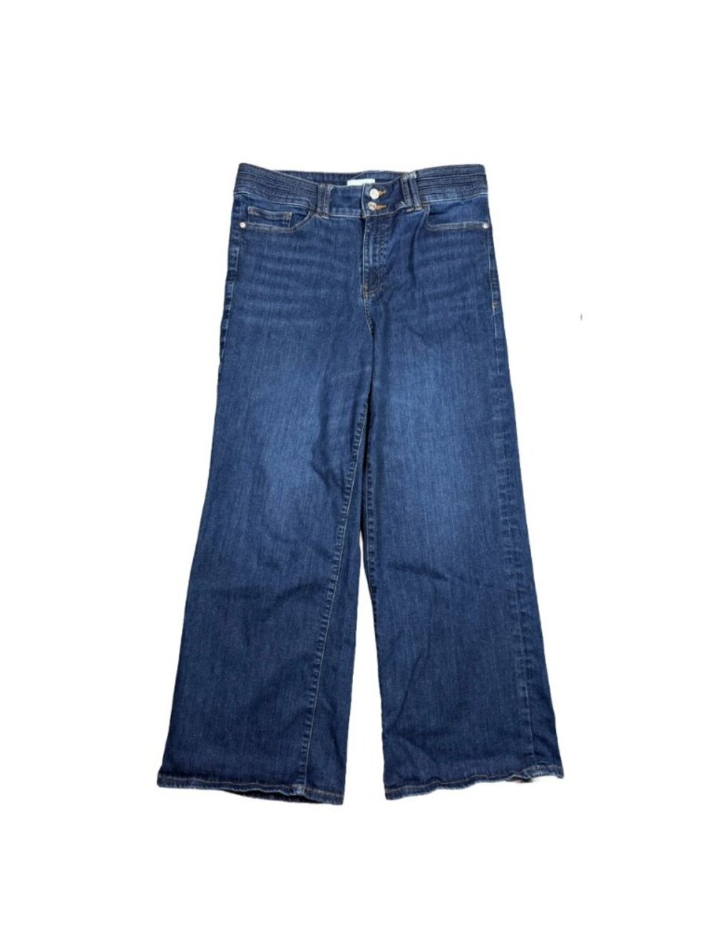 FRAME Palazzo Jeans 32 High Rise Wide Leg Stretch Dark Wash Blue Denim